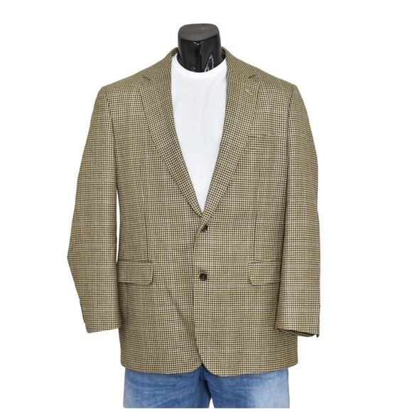 Brooks Brothers 1818 Madison Brown Wool Sport Coat 44L Geometric Two Button - Picture 1 of 9